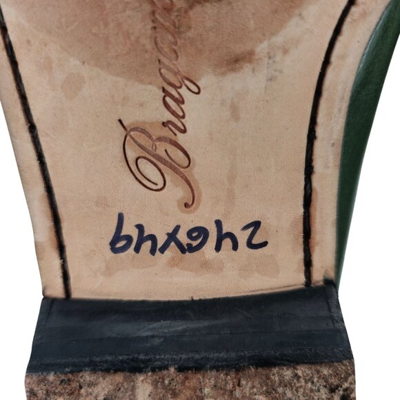 Bragano Cole Haan Mens 8.5D Olive Green Leather Woven Loafers Dress Shoes Rare - Picture 13 of 13